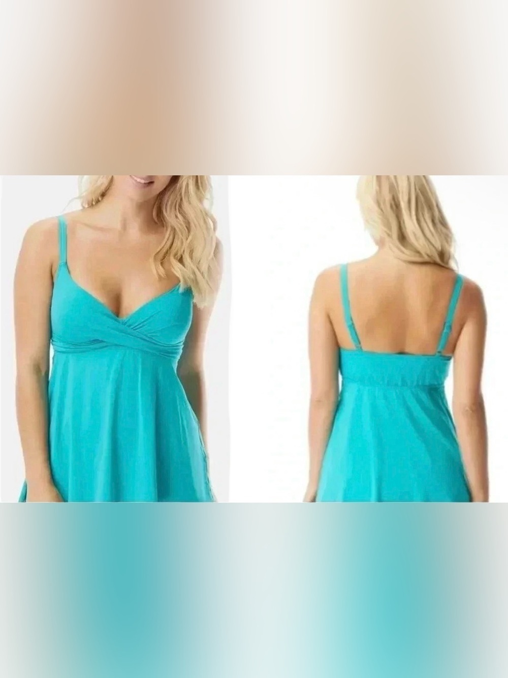 Coco Reef SEA BLUE Contours Diamond Underwire Wrap Tankini Top 12/36C